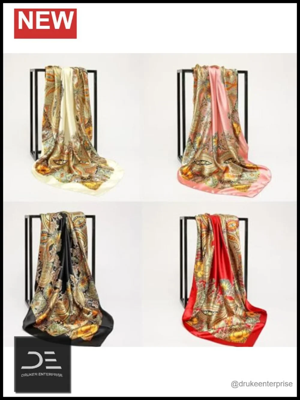 Large Square Satin Scarf 35